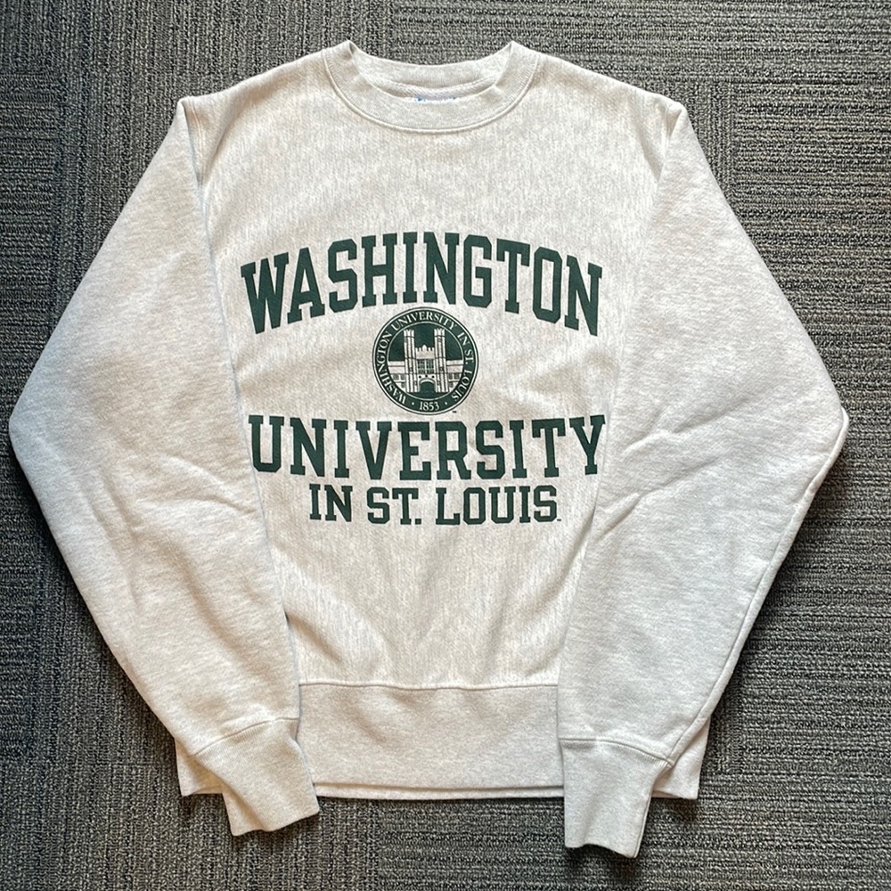 Champion Reverse Weave Grey Crewneck Washington University Size S